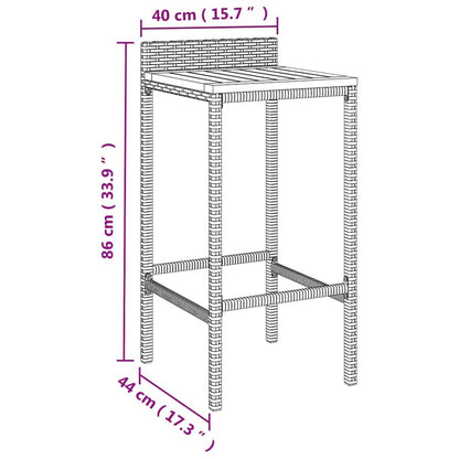 Bar Stool Set of 2 Grey