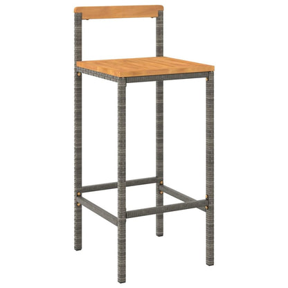 Bar Stool Set of 4 Grey