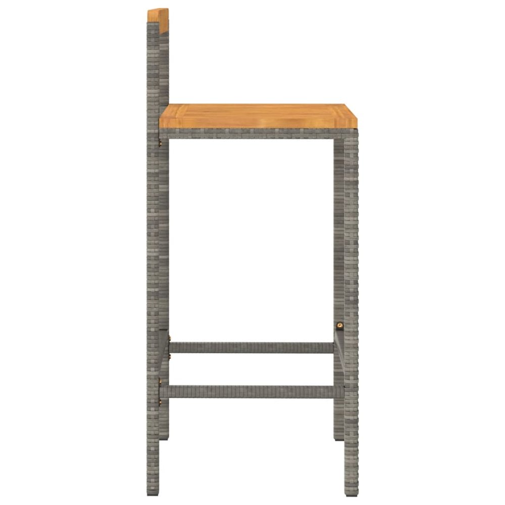 Bar Stool Set of 4 Grey