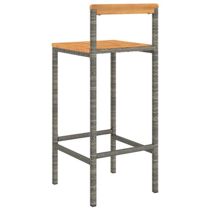 Bar Stool Set of 4 Grey