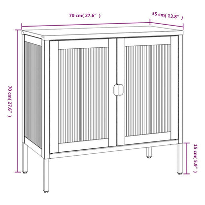 Sideboard Black Powder-coated steel, fluted glass Medium
