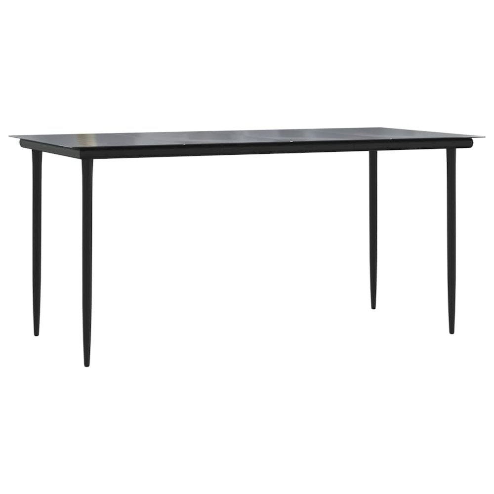 Garden Dining Set Black, Rattan, Cream white