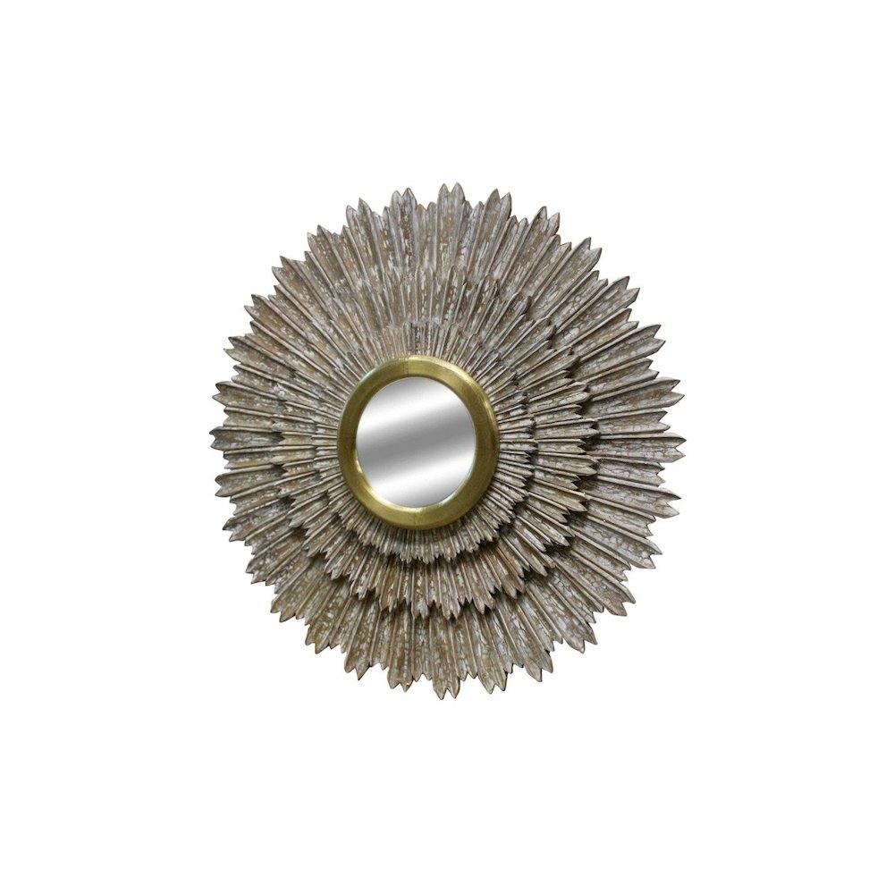 Transitional Falcon Sunburst Wall Décor with Mirror
