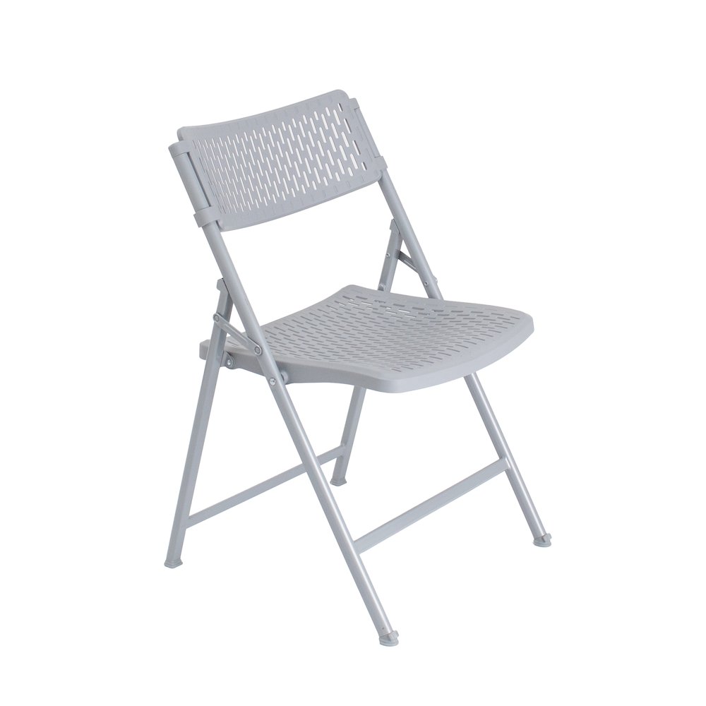 Airflex Series Premium Polypropylene Folding Chair, Platinum (Pack of 4)