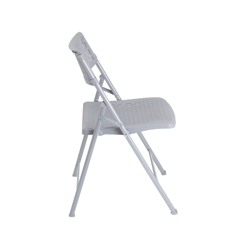 Airflex Series Premium Polypropylene Folding Chair, Platinum (Pack of 4)