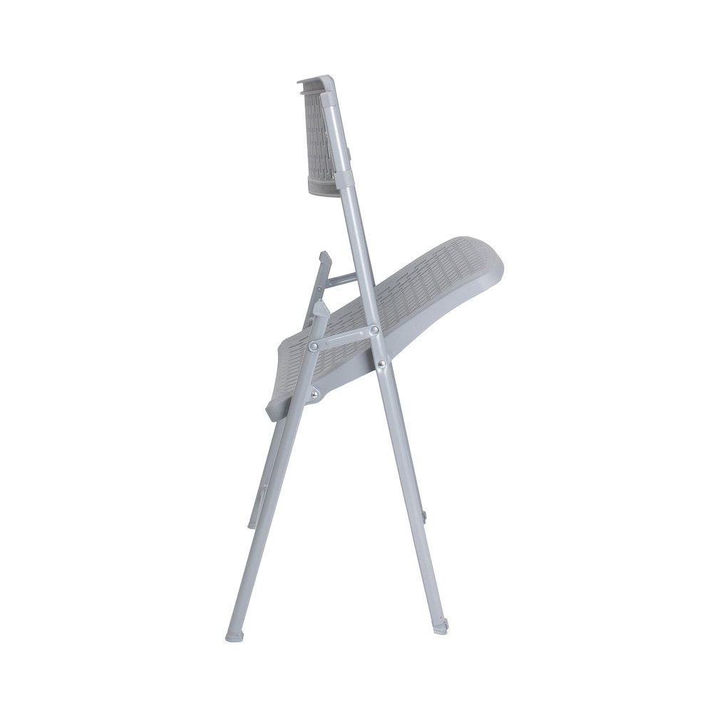 Airflex Series Premium Polypropylene Folding Chair, Platinum (Pack of 4)