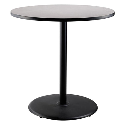 NPS® Café Table, 36" Round, Round Base, 42" Height, Particleboard Core/T-Mold, Grey