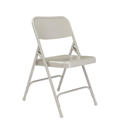 NPS® 200 Series Premium All-Steel Double Hinge Folding Chair, Grey (Pack of 4)