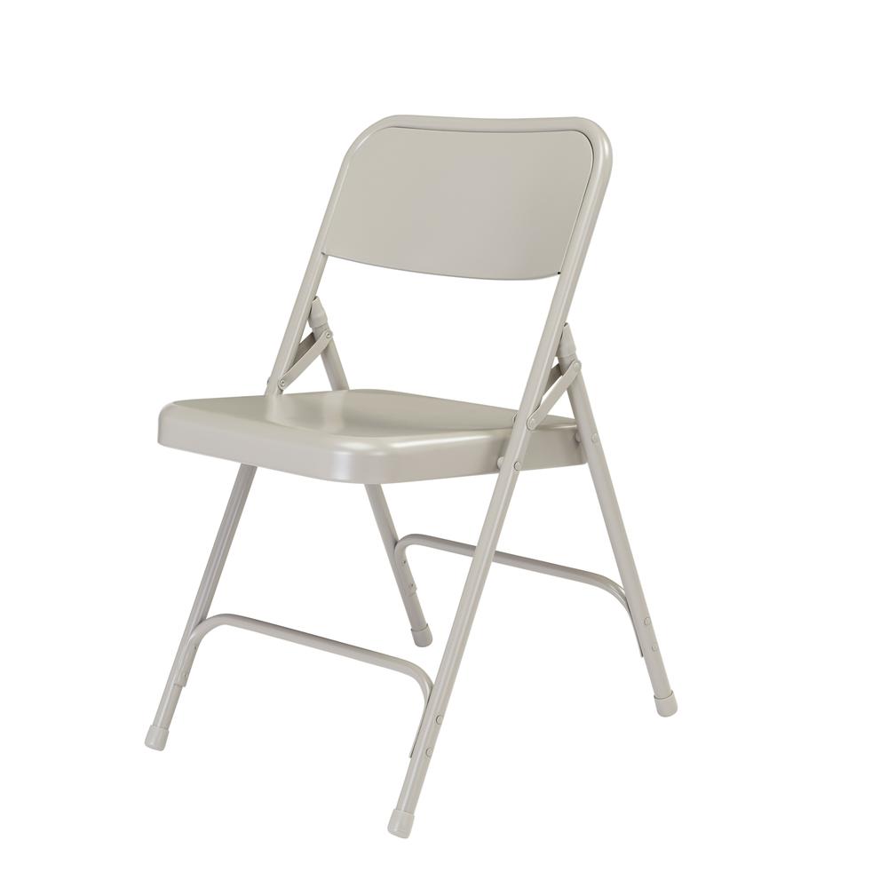 NPS® 200 Series Premium All-Steel Double Hinge Folding Chair, Grey (Pack of 4)