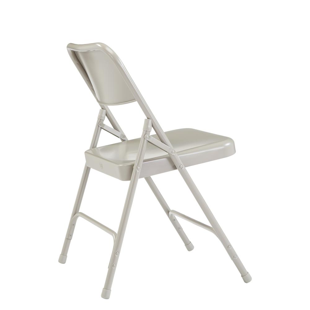 NPS® 200 Series Premium All-Steel Double Hinge Folding Chair, Grey (Pack of 4)