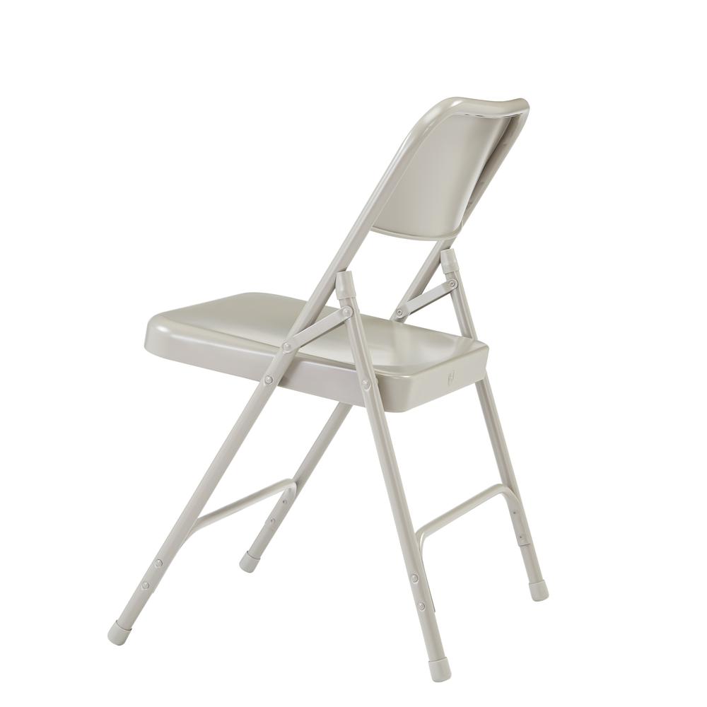 NPS® 200 Series Premium All-Steel Double Hinge Folding Chair, Grey (Pack of 4)