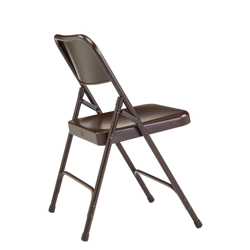 NPS® 200 Series Premium All-Steel Double Hinge Folding Chair, Brown (Pack of 4)