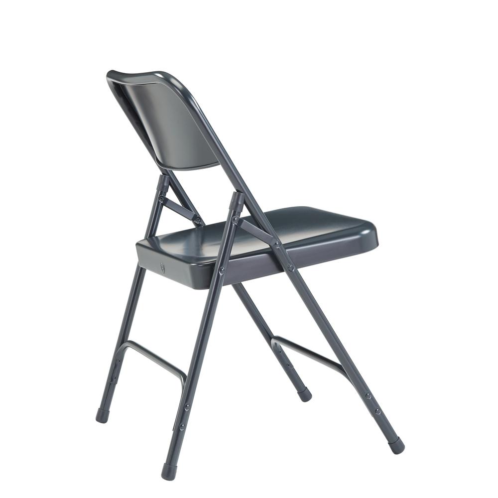 NPS® 200 Series Premium All-Steel Double Hinge Folding Chair, Char-Blue (Pack of 4)