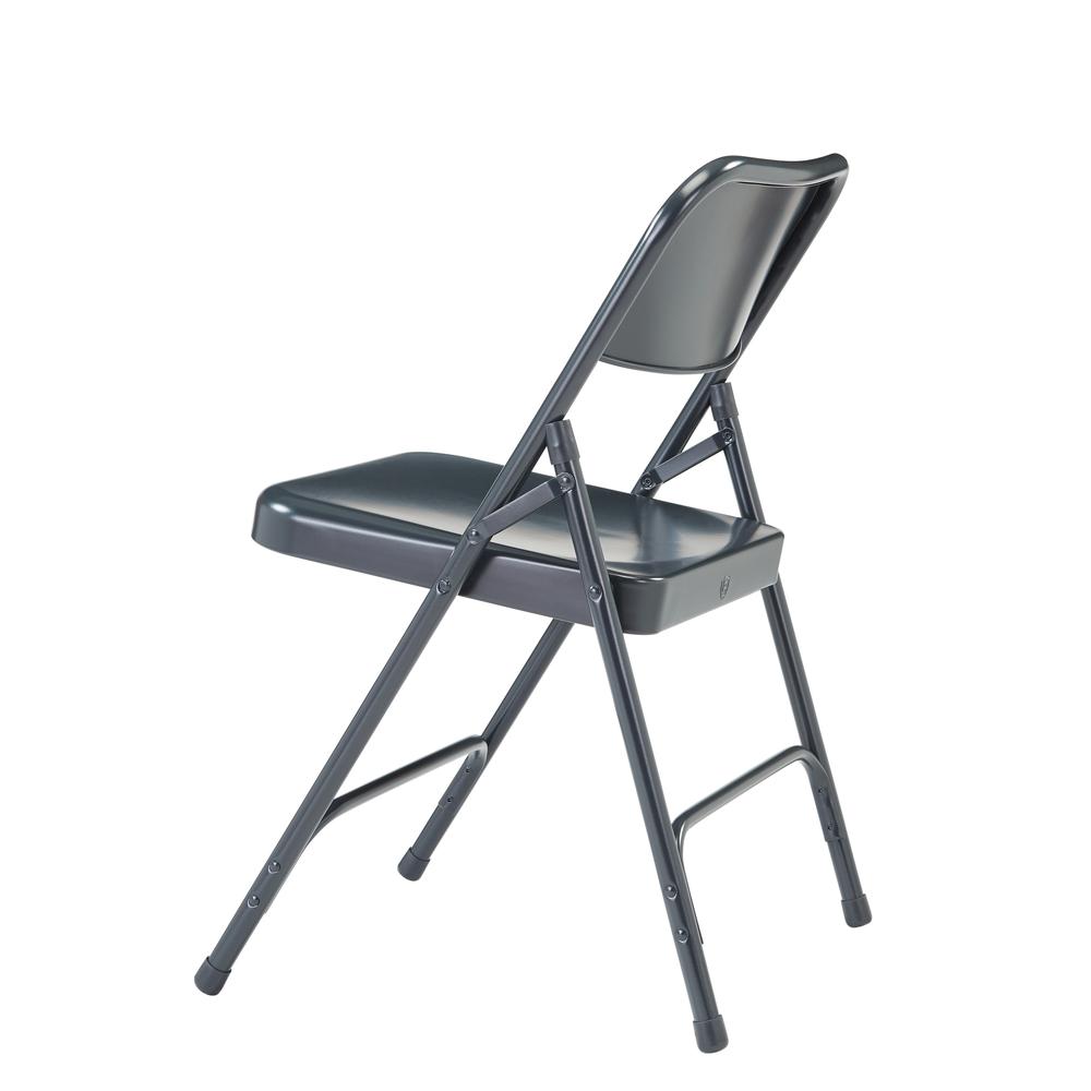 NPS® 200 Series Premium All-Steel Double Hinge Folding Chair, Char-Blue (Pack of 4)