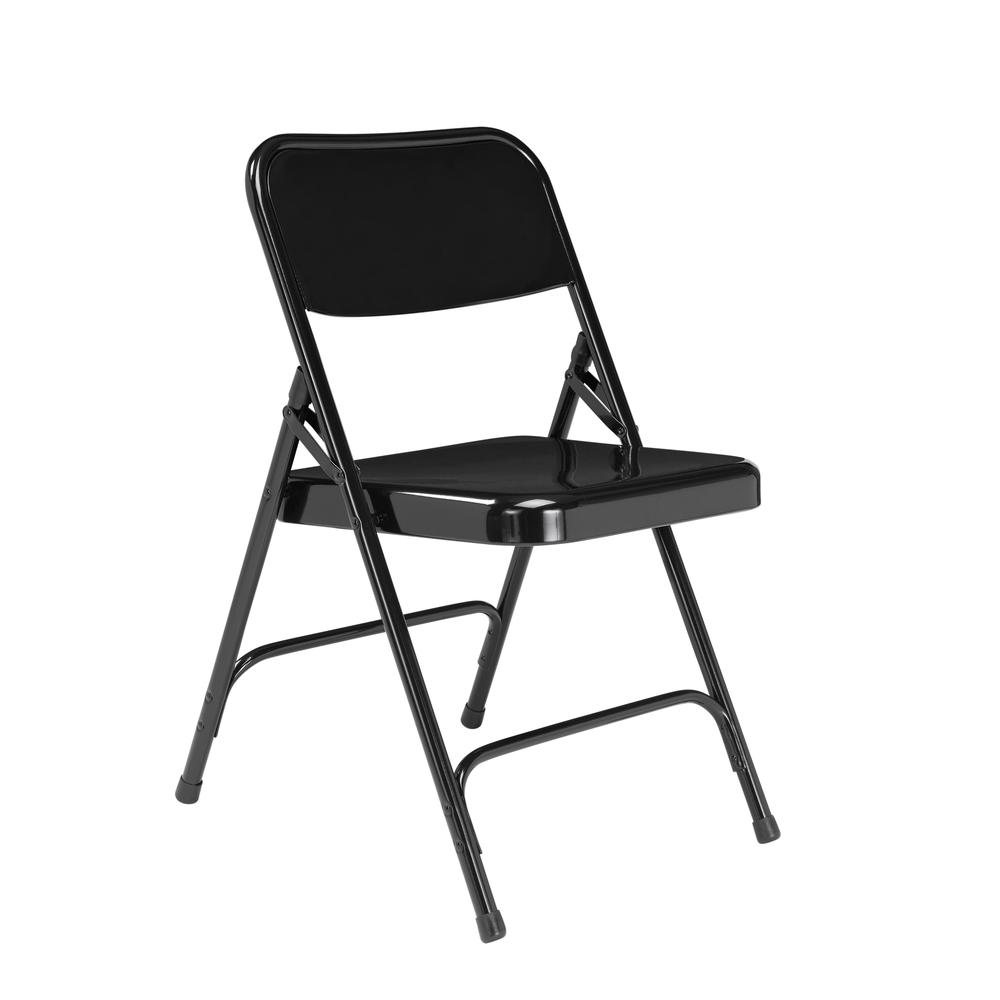 NPS® 200 Series Premium All-Steel Double Hinge Folding Chair, Black (Pack of 4)