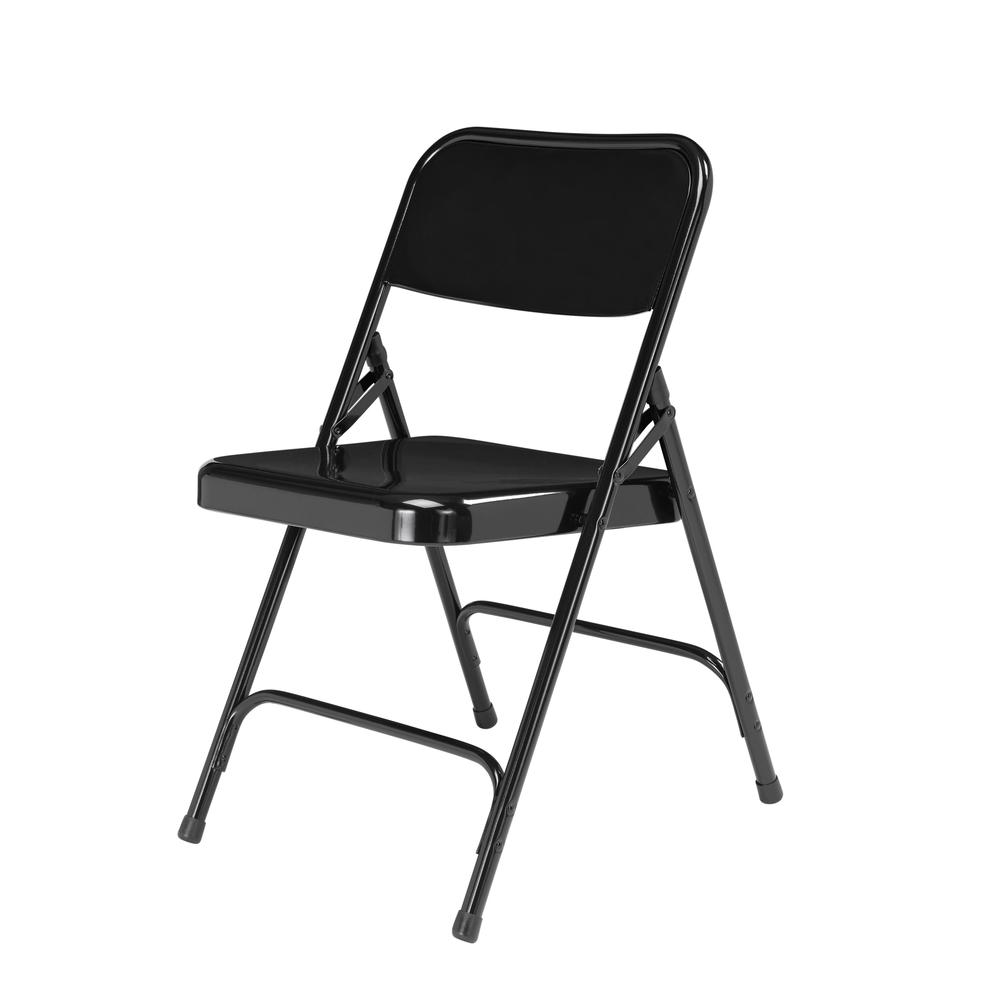 NPS® 200 Series Premium All-Steel Double Hinge Folding Chair, Black (Pack of 4)
