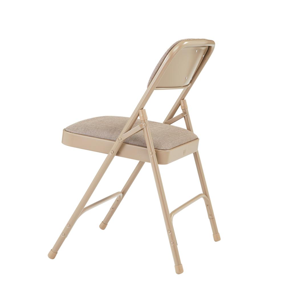 NPS® 2200 Series Deluxe Fabric Upholstered Double Hinge Premium Folding Chair, Café Beige (Pack of 4)
