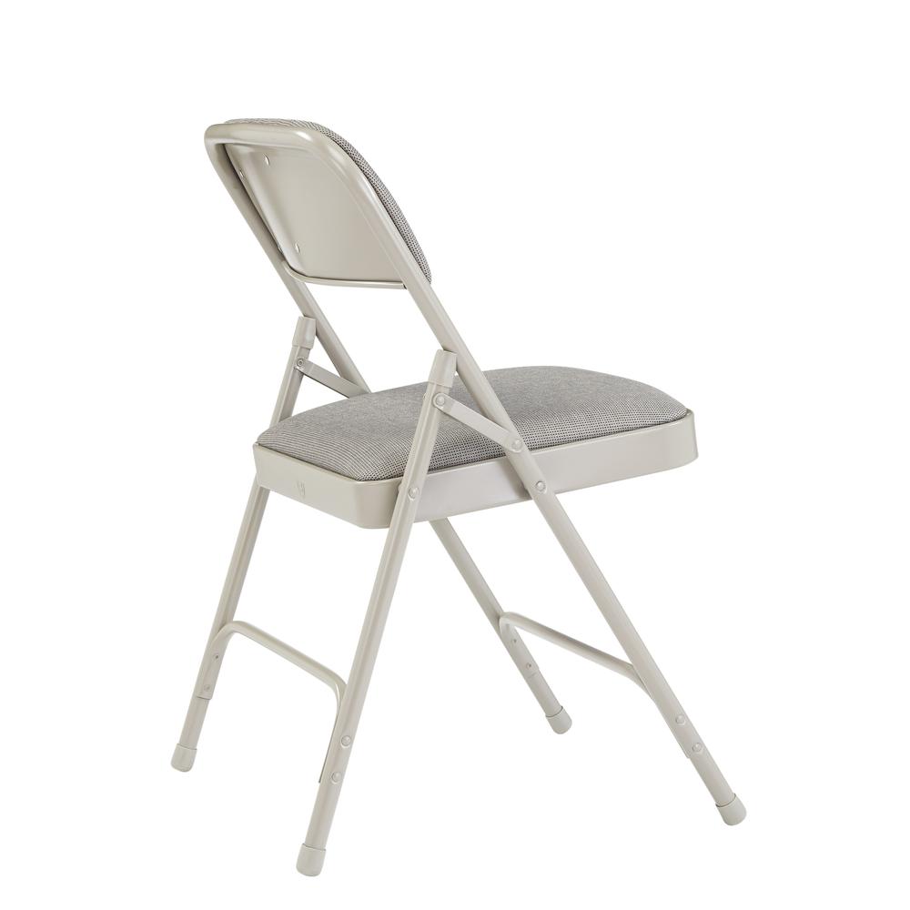 NPS® 2200 Series Deluxe Fabric Upholstered Double Hinge Premium Folding Chair, Greystone (Pack of 4)