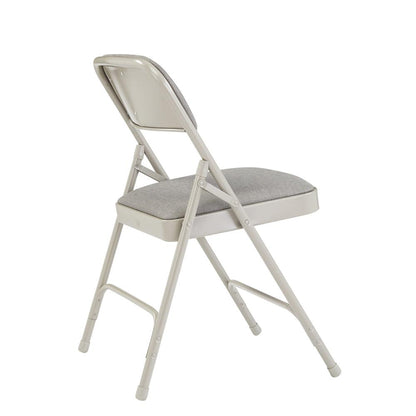 NPS® 2200 Series Deluxe Fabric Upholstered Double Hinge Premium Folding Chair, Greystone (Pack of 4)