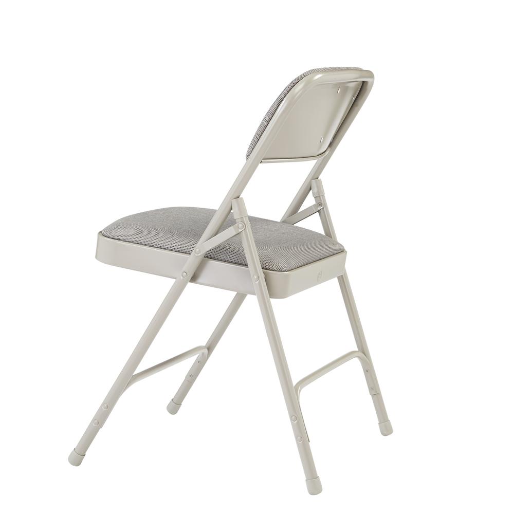 NPS® 2200 Series Deluxe Fabric Upholstered Double Hinge Premium Folding Chair, Greystone (Pack of 4)
