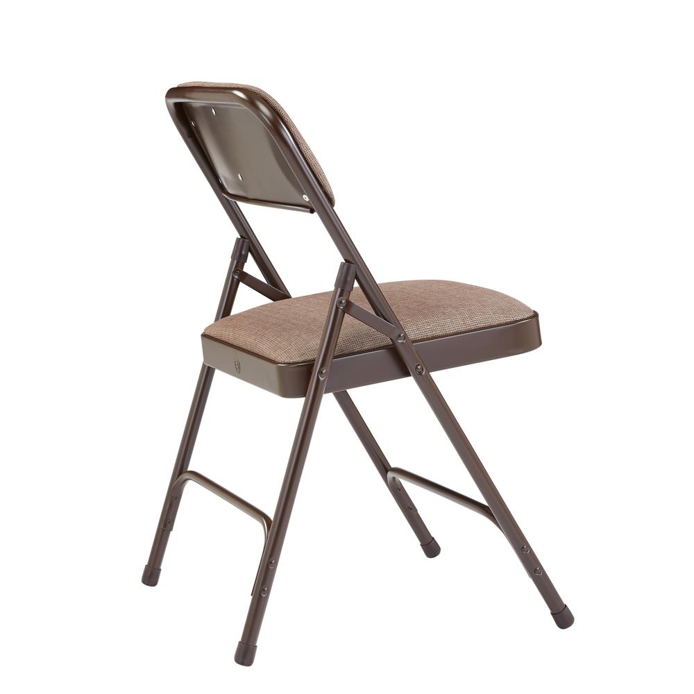 NPS® 2200 Series Deluxe Fabric Upholstered Double Hinge Premium Folding Chair, Russet Walnut (Pack of 4)
