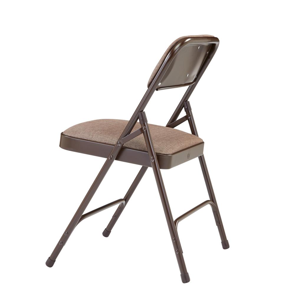 NPS® 2200 Series Deluxe Fabric Upholstered Double Hinge Premium Folding Chair, Russet Walnut (Pack of 4)