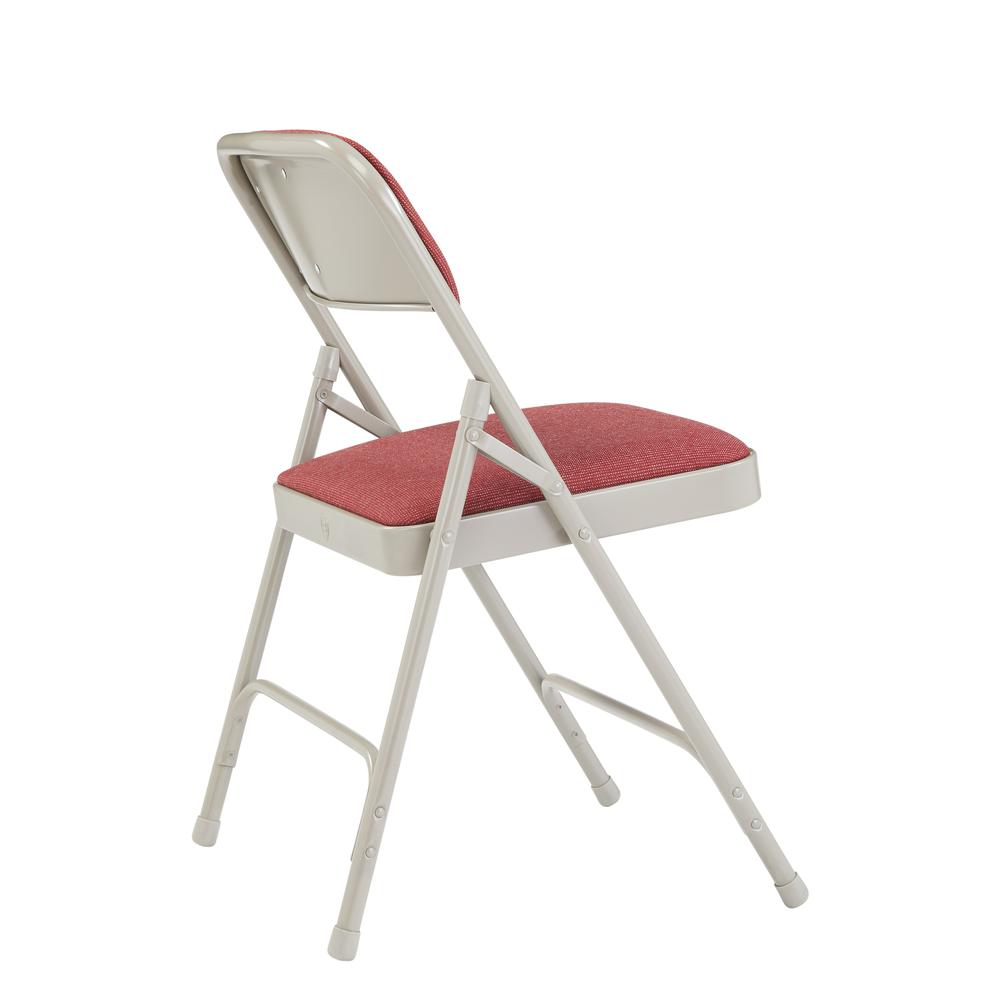 NPS® 2200 Series Deluxe Fabric Upholstered Double Hinge Premium Folding Chair, Majestic Cabernet (Pack of 4)