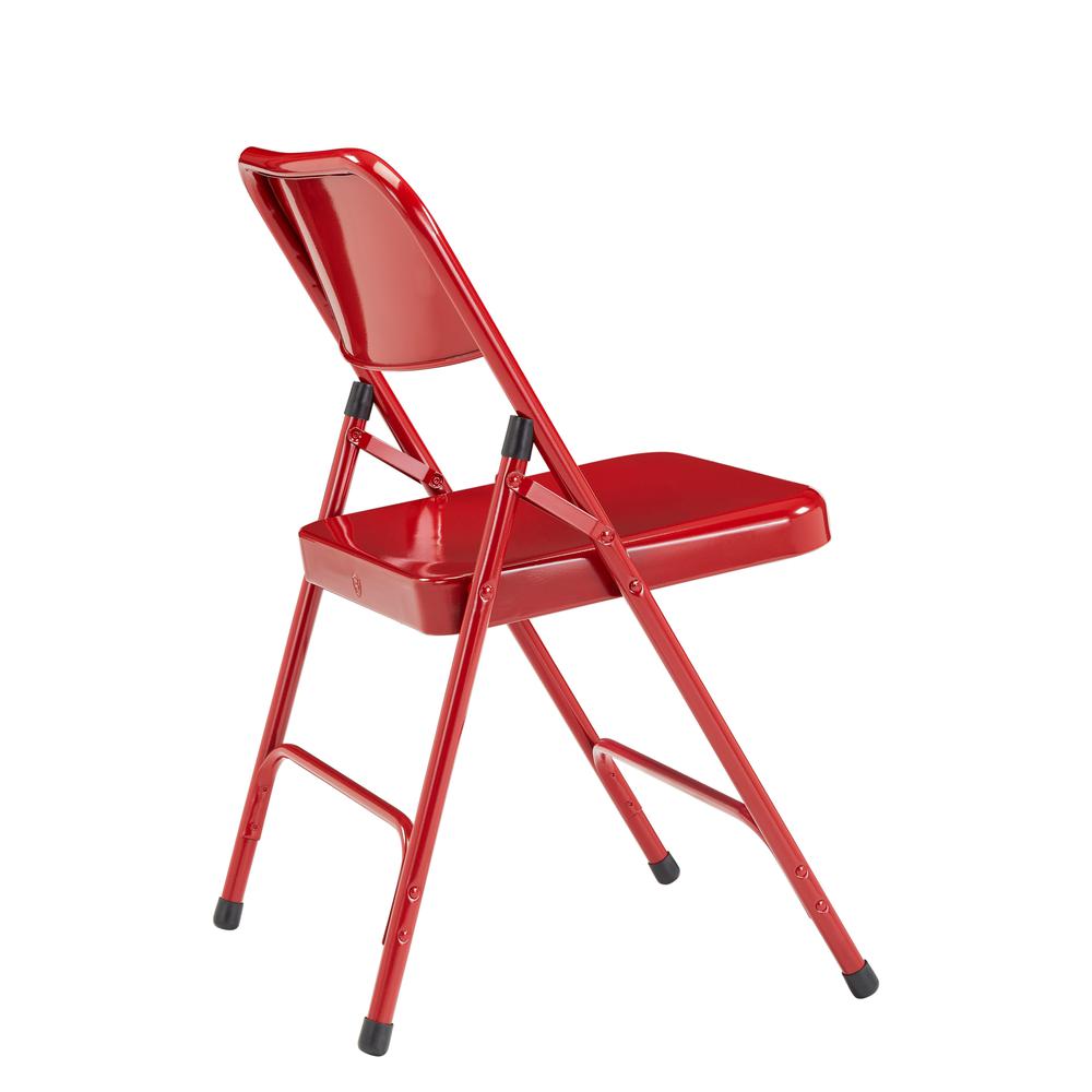 NPS® 200 Series Premium All-Steel Double Hinge Folding Chair, Red (Pack of 4)