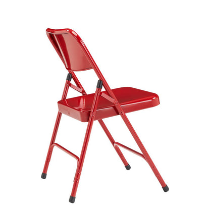 NPS® 200 Series Premium All-Steel Double Hinge Folding Chair, Red (Pack of 4)