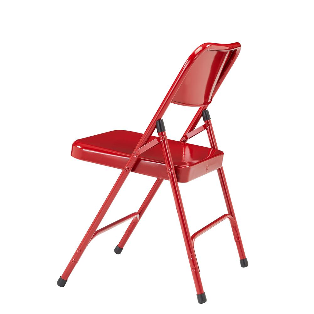 NPS® 200 Series Premium All-Steel Double Hinge Folding Chair, Red (Pack of 4)