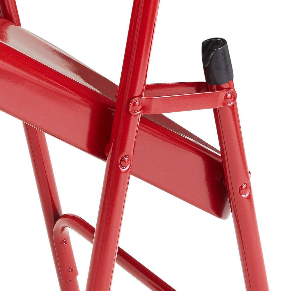 NPS® 200 Series Premium All-Steel Double Hinge Folding Chair, Red (Pack of 4)
