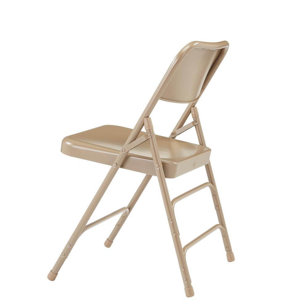 NPS® 300 Series Deluxe All-Steel Triple Brace Double Hinge Folding Chair, Beige (Pack of 4)