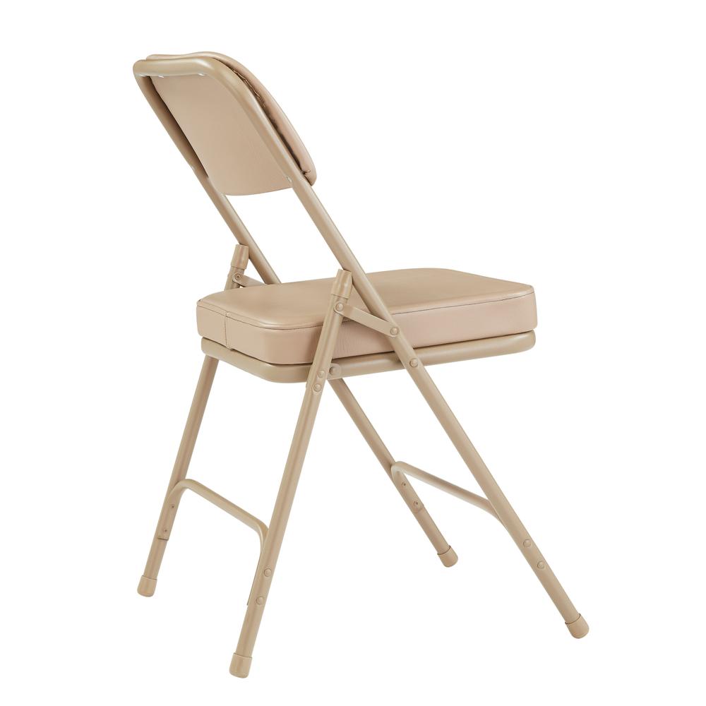 NPS® 3200 Series Premium 2" Vinyl Upholstered Double Hinge Folding Chair, Beige (Pack of 2)