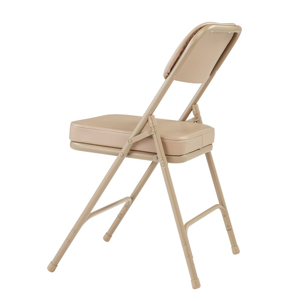 NPS® 3200 Series Premium 2" Vinyl Upholstered Double Hinge Folding Chair, Beige (Pack of 2)