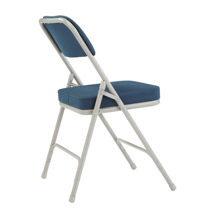 NPS® 3200 Series Premium 2" Fabric Upholstered Double Hinge Folding Chair, Regal Blue (Pack of 2)