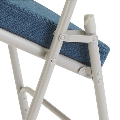 NPS® 3200 Series Premium 2" Fabric Upholstered Double Hinge Folding Chair, Regal Blue (Pack of 2)