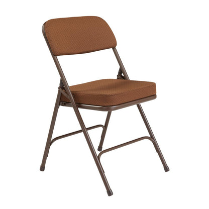 NPS® 3200 Series Premium 2" Fabric Upholstered Double Hinge Folding Chair, Antique Gold (Pack of 2)