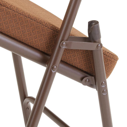 NPS® 3200 Series Premium 2" Fabric Upholstered Double Hinge Folding Chair, Antique Gold (Pack of 2)