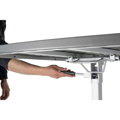 NPS® Café Time Adjustable-Height Table, Charcoal Slate Top & Silver Frame