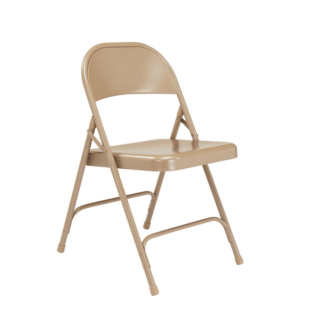 NPS® 50 Series All-Steel Folding Chair, Beige (Pack of 4)