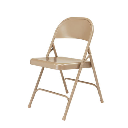 NPS® 50 Series All-Steel Folding Chair, Beige (Pack of 4)