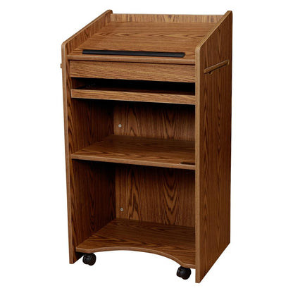 Oklahoma Sound® Aristocrat Non-Sound Lectern, Medium Oak
