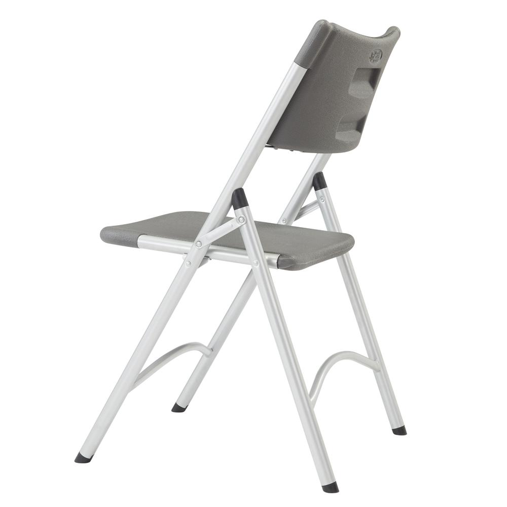NPS® 600 Series Heavy Duty Plastic Folding Chair, Charcoal Slate (Pack of 4)