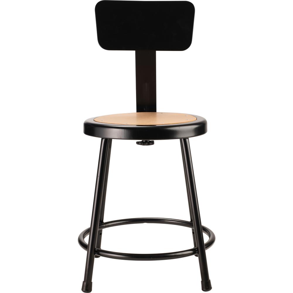 NPS® 18"Heavy Duty Steel Stool With Backrest, Black