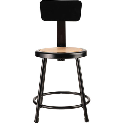 NPS® 18"Heavy Duty Steel Stool With Backrest, Black