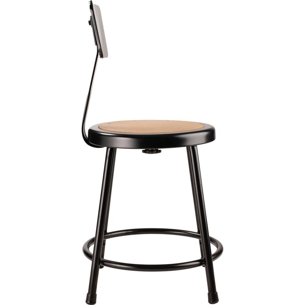 NPS® 18"Heavy Duty Steel Stool With Backrest, Black