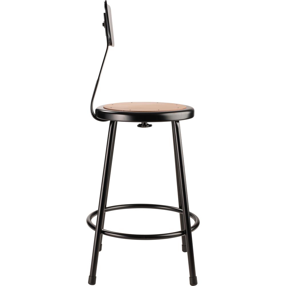 NPS® 24"Heavy Duty Steel Stool With Backrest, Black