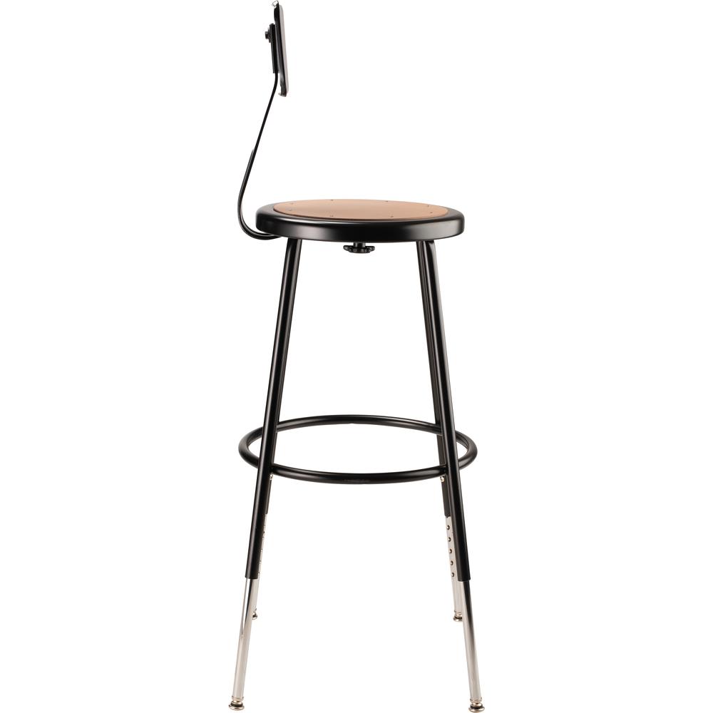 (4 Pack) NPS® 25"-33" Height Adjustable Heavy Duty Steel Stool With Backrest, Black