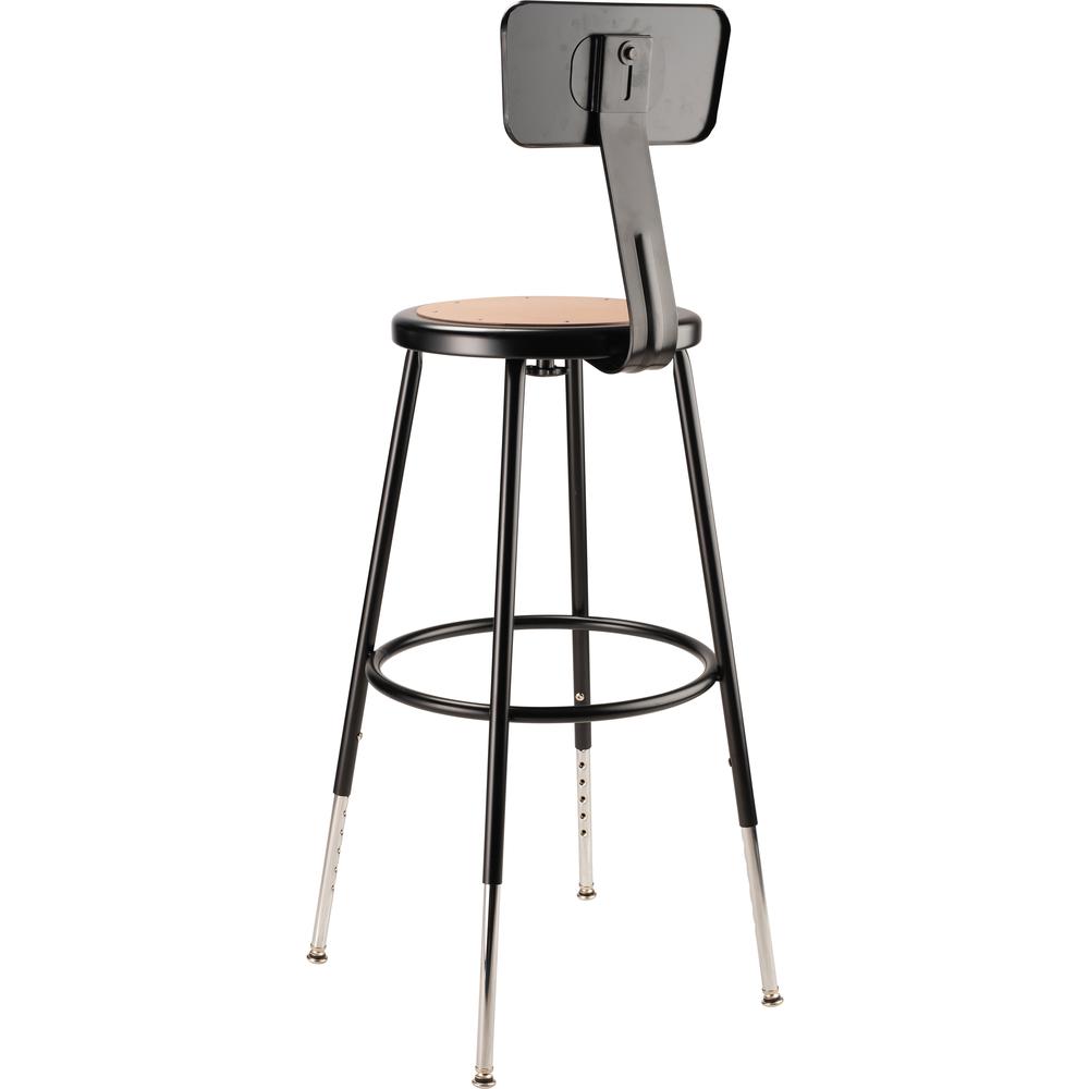 (4 Pack) NPS® 25"-33" Height Adjustable Heavy Duty Steel Stool With Backrest, Black