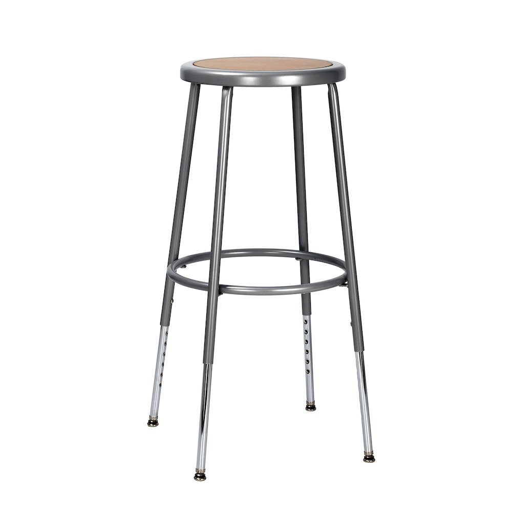 24.5 -32.5" Height Adjustable Heavy Duty Steel Stool, Grey